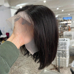 Short Bob Lace Front Human Hair Wig 13x4 Pre Plucked with Baby Hair