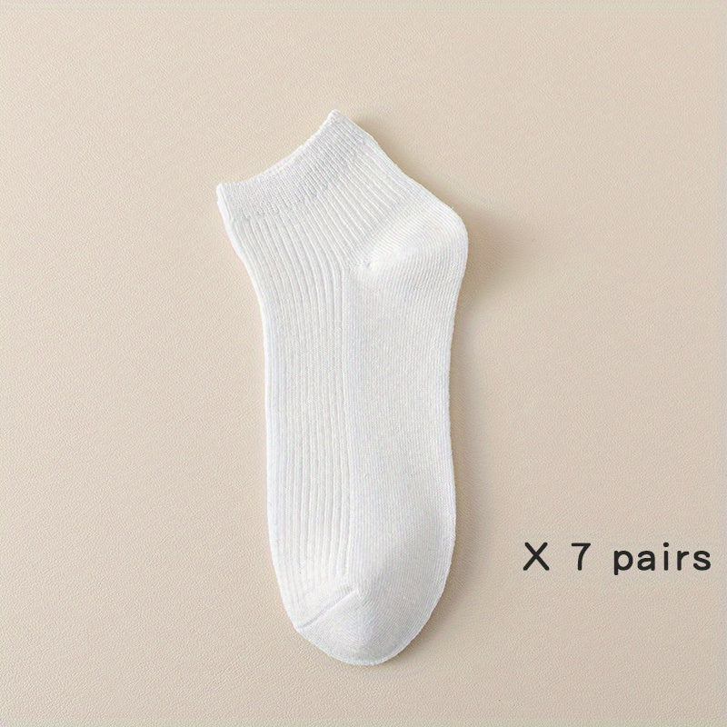 7 Pairs Soft & Comfy Short Socks Women's Stockings