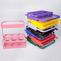 Portable 6 Bottle Plastic Folding Wine Rack Beer Basket