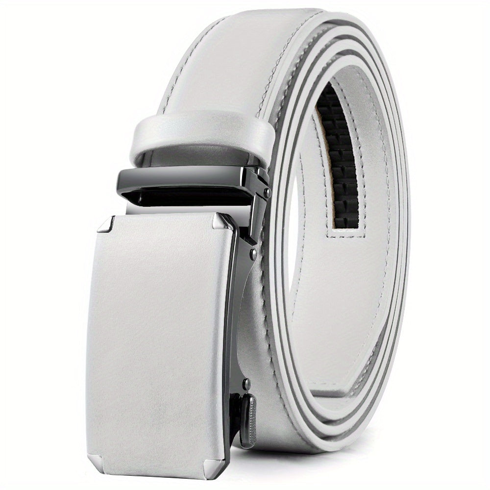Men's Ratchet Belt Dress Adjustable Size Leather Belt Length Can Be Cut