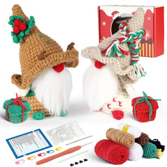 Christmas Gnome Crochet Kit Pumpkin Ghost Dwarf Crocodile Hand Knitting Beginner