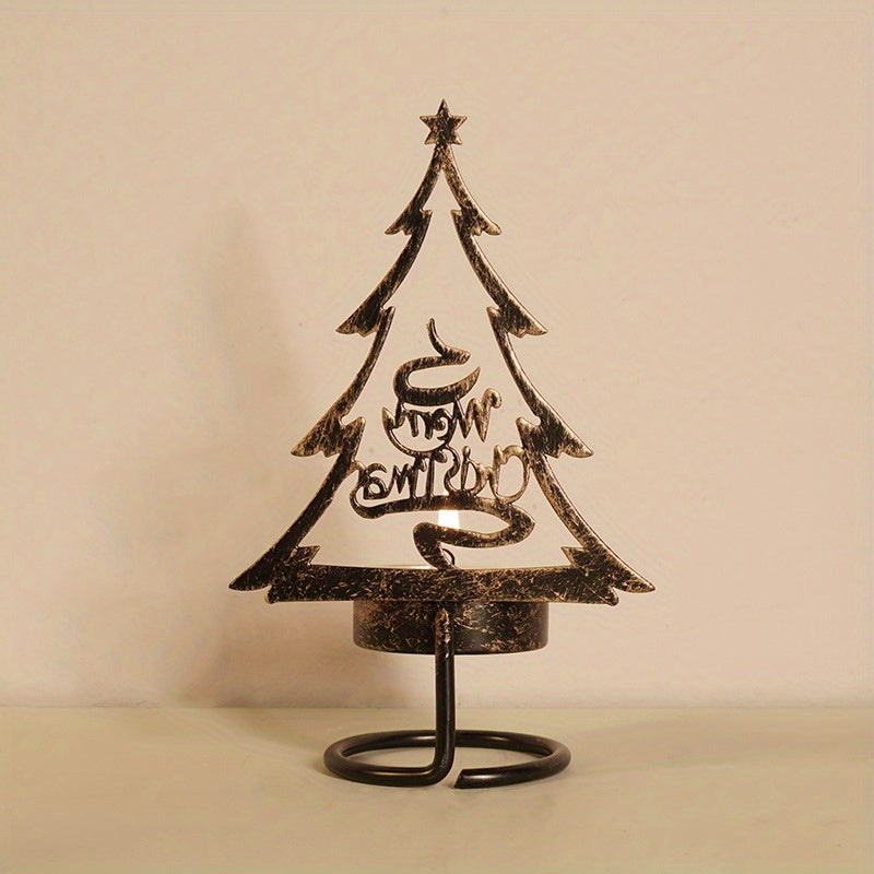 Christmas Candlestick Wrought Iron Desk Ornament