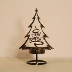 Christmas Candlestick Wrought Iron Desk Ornament