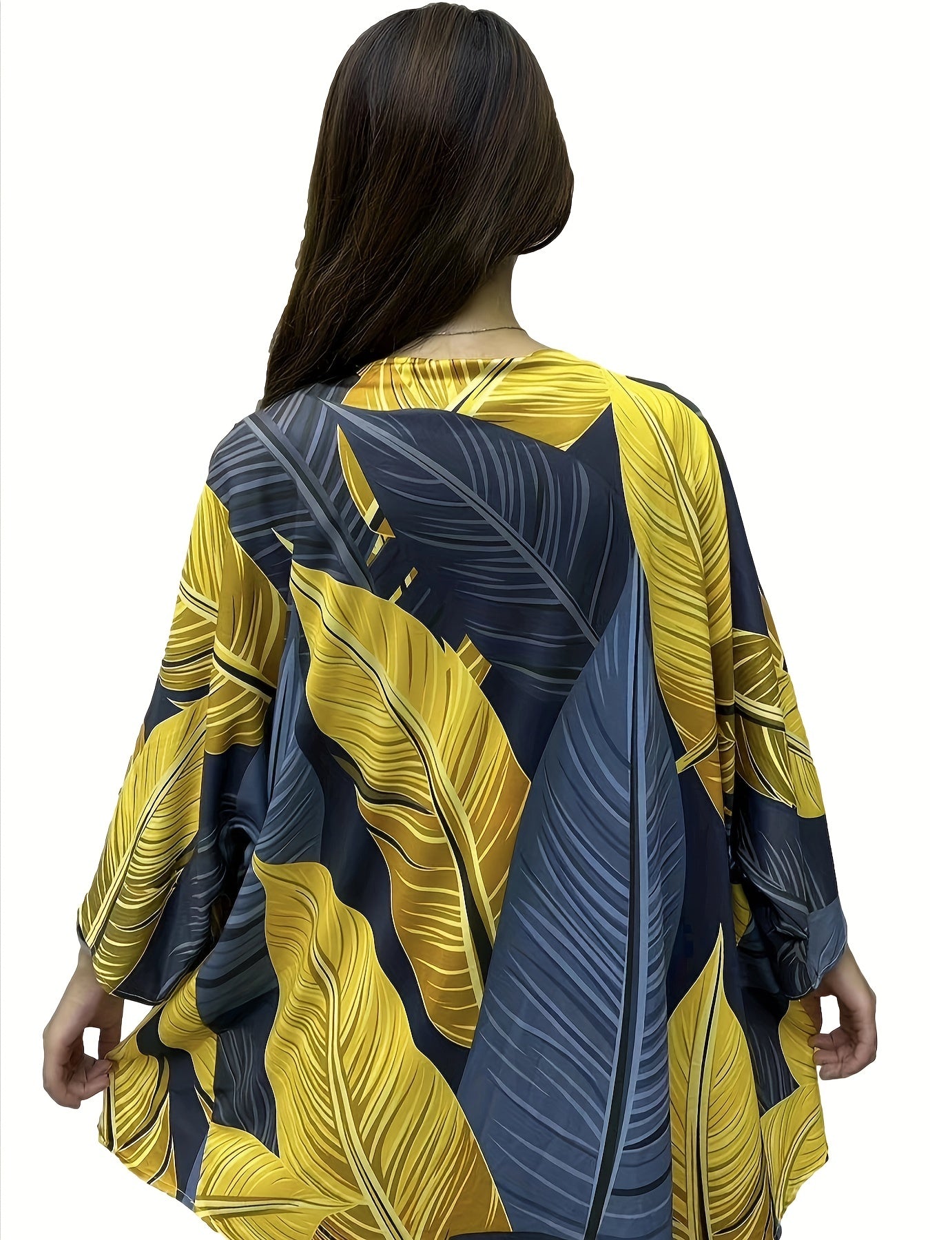 Tropical Print Batwing Cardigan
