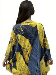 Tropical Print Batwing Cardigan