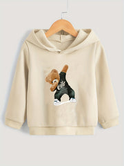 Teddy Bear Print Hoodie Boy's Casual Graphic Pullover Hoodie