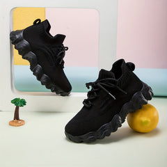 Boys Casual Breathable Woven Shoes Lightweight Non Slip Low Top Running Shoes