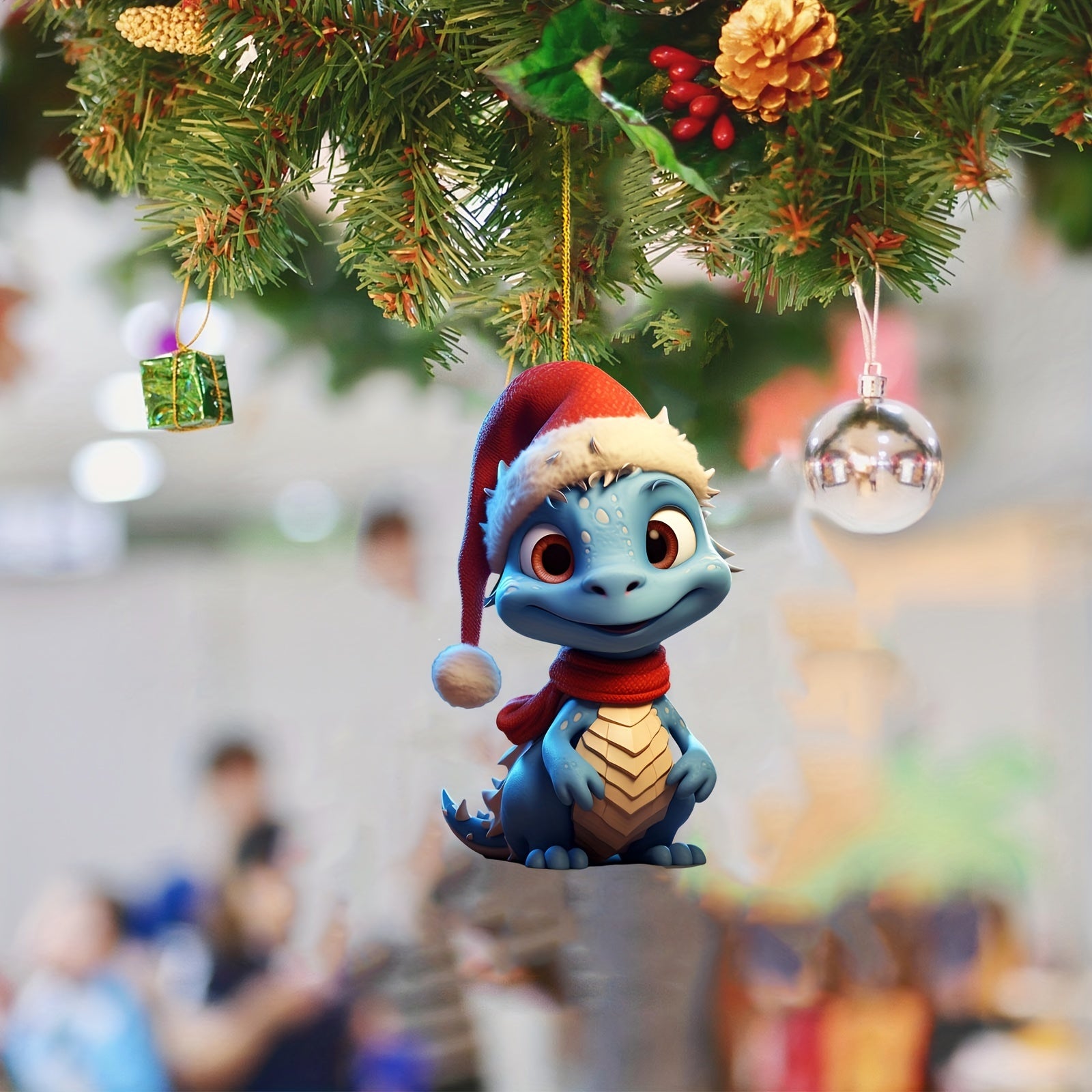 Little Fire Dragon Car Pendant 2D Acrylic Christmas Decoration Keychain