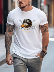 Eagle Pilot Print Men's Graphic Crew Neck T shirt for Summer