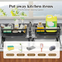 Metal Kitchen Drain Rack Sink Storage Rack Faucet Sponge Cloth Storage