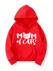 Girls Cat Pattern Smart Hoodie Party Top Pullovers Kids Clothing Gift