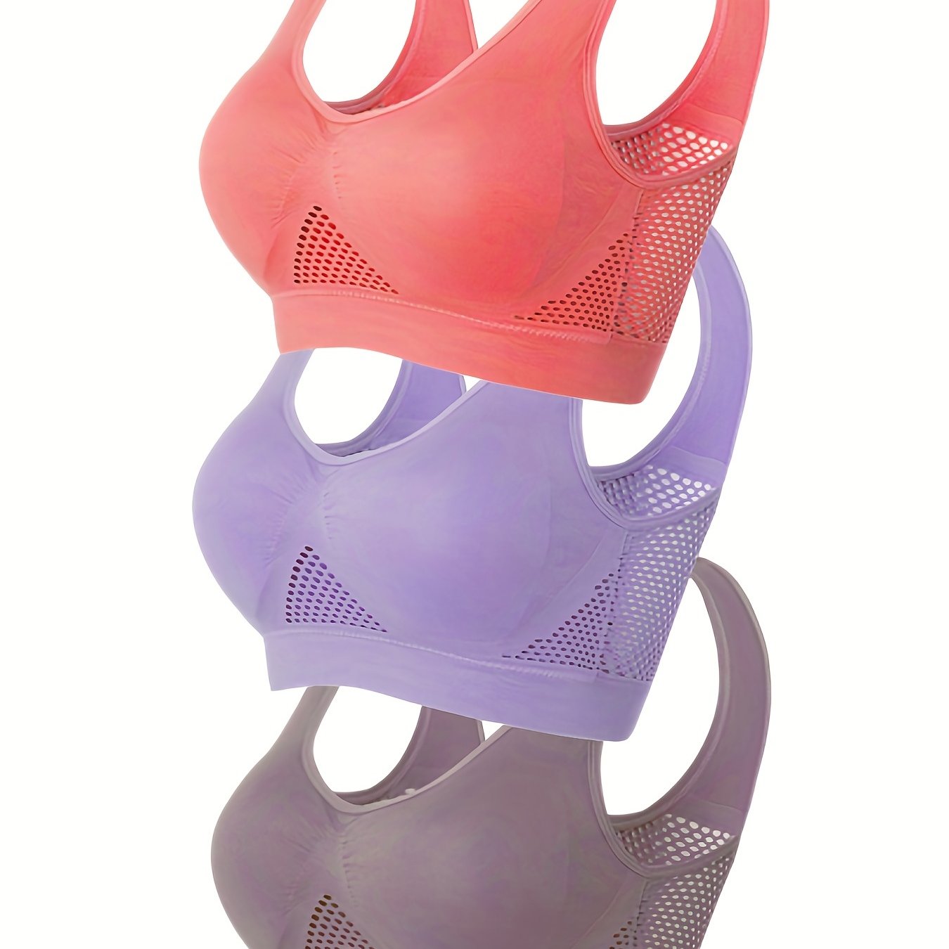 3 Pack Women's Plus Size Sports Bra Set