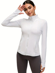 Women's Solid Sports Running Yoga Jacket