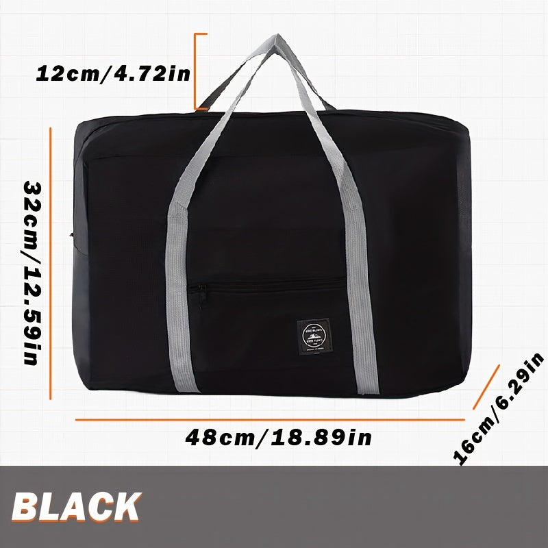 Foldable Travel Polyester Storage Bag Large Capacity Zipper Luggage