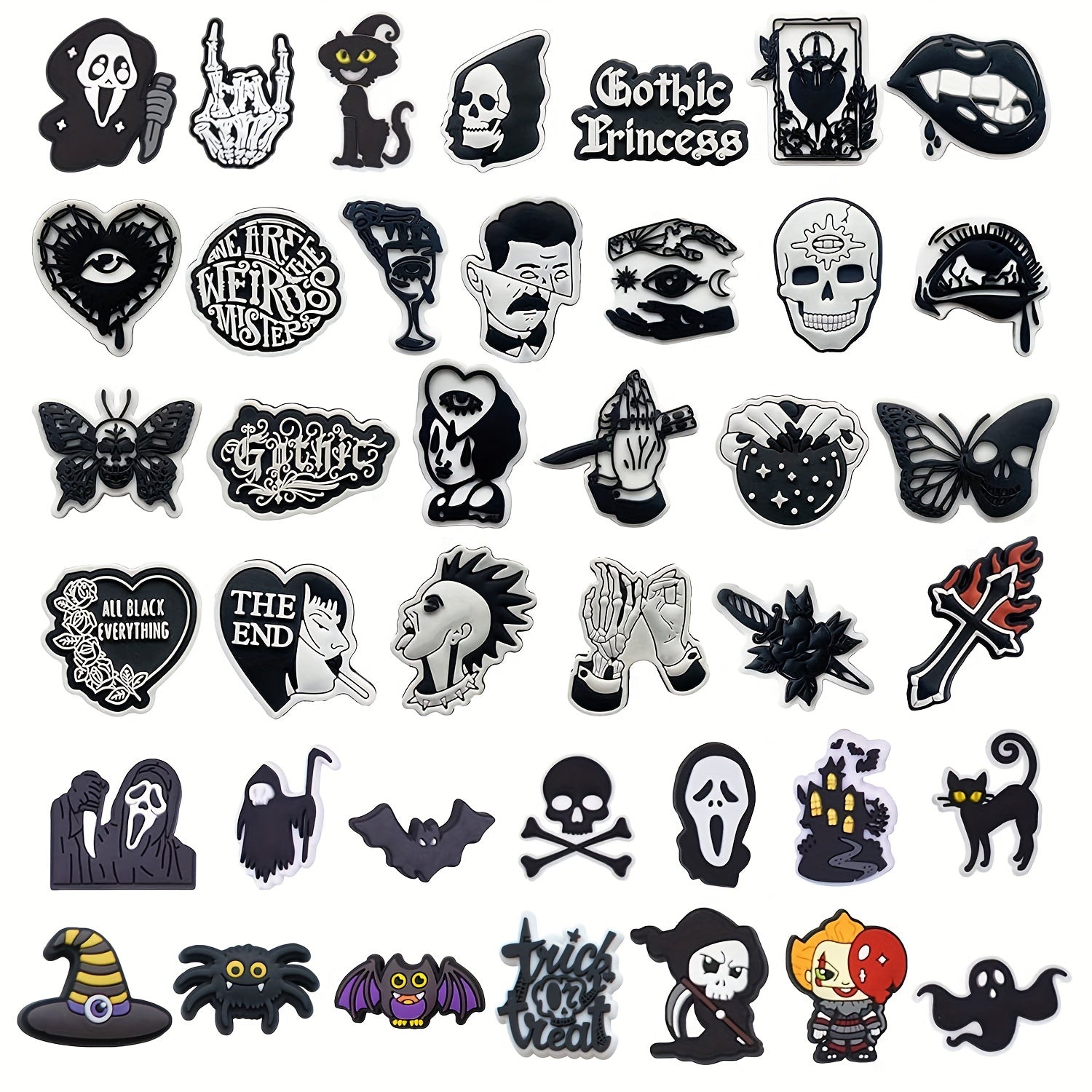 40pcs Halloween Shoe Charms for Clogs Garden Shoes DIY Accessories Boys Girls