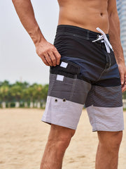 Men's Block Beach Shorts Active Slightly Stretch Breathable Drawstring Swim Trun