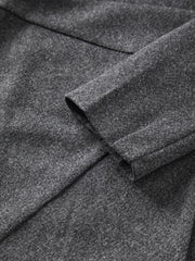 Solid V Neck Wrap Coat Fall Winter Jacket Women's Clothing