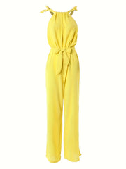 Sleeveless Wide Leg Jumpsuit Women's Clothing