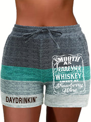 Colorblock Drawstring Shorts for Women