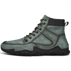 Men's PU Leather Lace up Boots Casual Walking Shoes