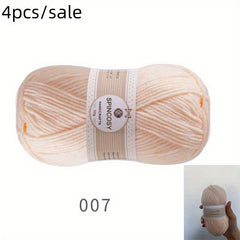 4pcs 4 strand Wool 0.11lb 110m Acrylic Hand Woven DIY Milk Needlework