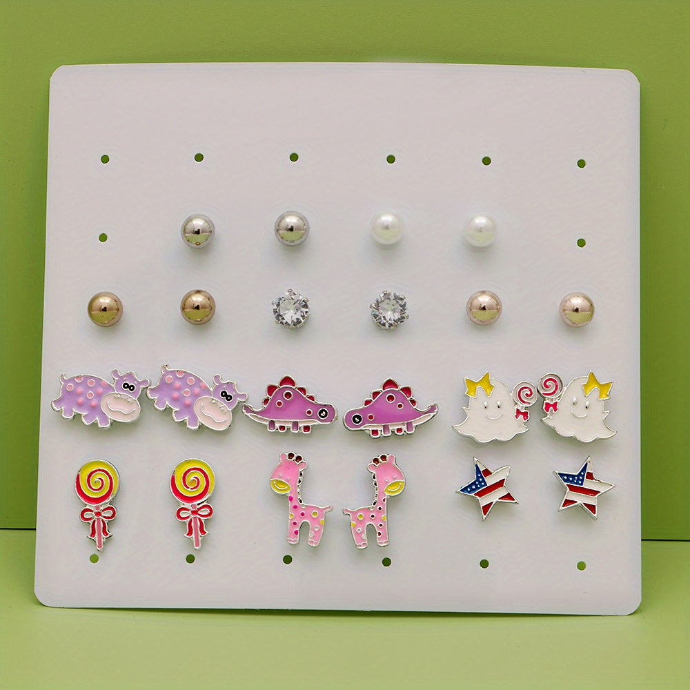 Hypoallergenic Earrings Set 11 Pairs Stud Earrings For Girls