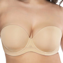 Solid Strapless Back Closure Push Up Bra