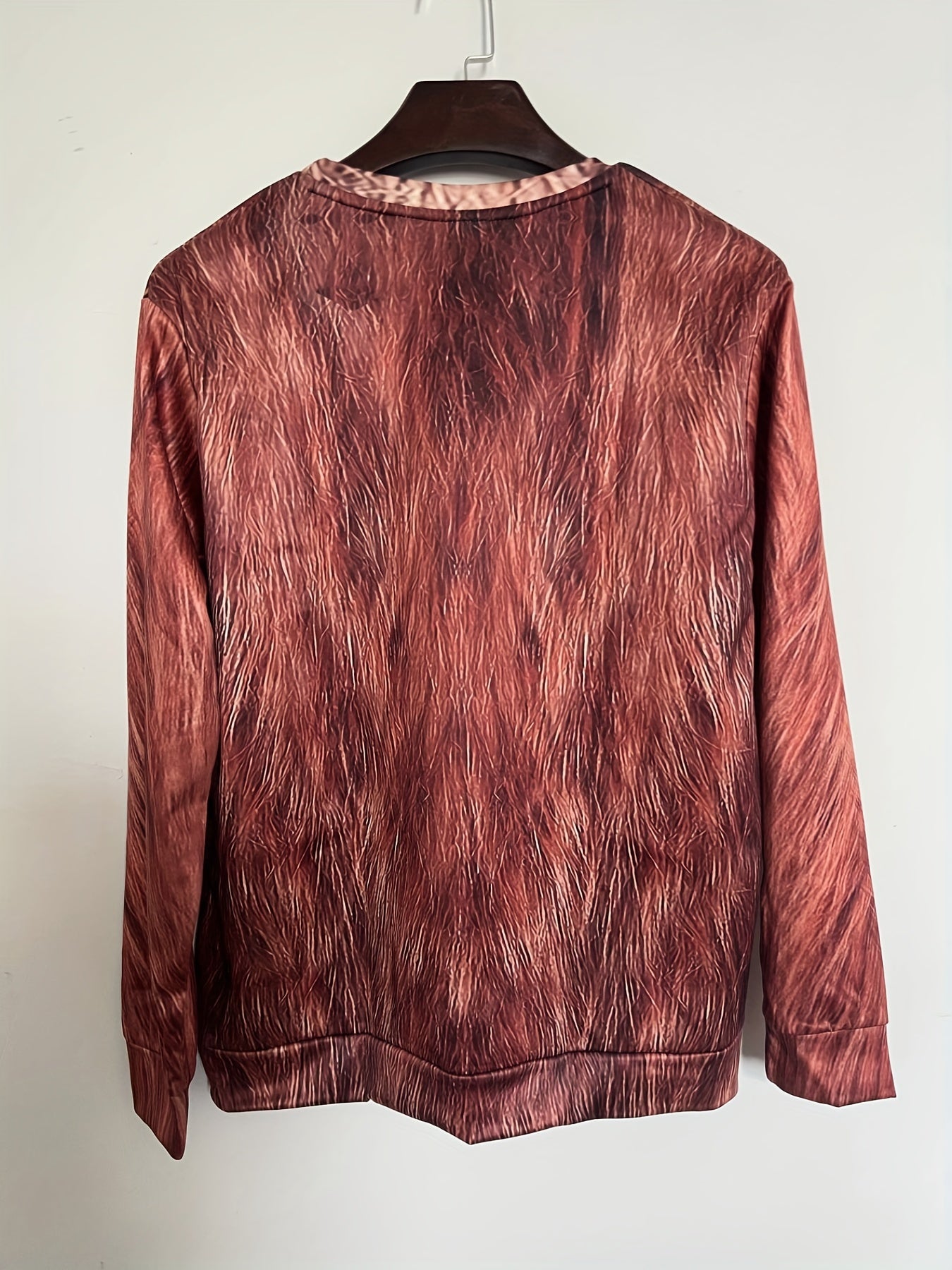 Funny Hairy Print Men's Crew Neck Long Sleeve Sweatshirt