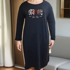 Lounge Dress Women's Letter Graphic Long Sleeve Tee