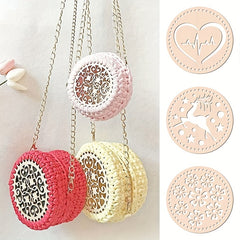 2pcs DIY Wooden Bag Base Braided Crossbody Ladies Bag Cover Wood Chip