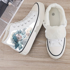 Anime Girl Plush Lined Chunky Sneakers Canvas High Top Shoes