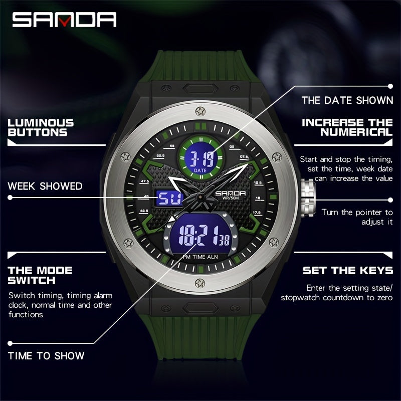 Sanda Boys' Outdoor Multifunctional Watch