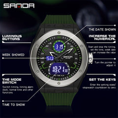 Sanda Boys' Outdoor Multifunctional Watch