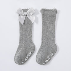 Baby Girls Knee High Socks Bow Ruffled Stockings Newborn Infant Toddlers