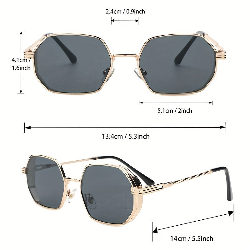Geometric Metal Sunglasses Steampunk Props UV400
