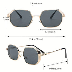 Geometric Metal Sunglasses Steampunk Props UV400