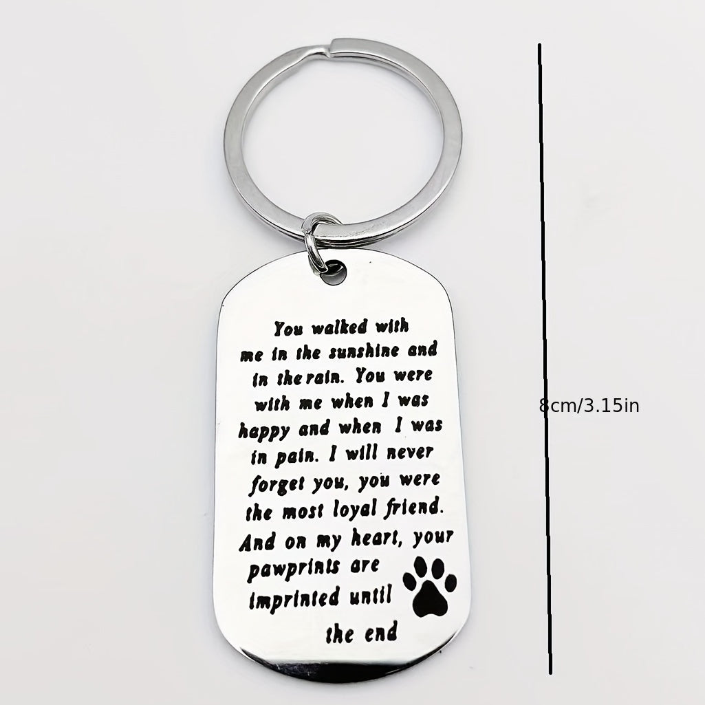Pet Memorial Keychain Dog Cat Sympathy Gift A Loyal Keyring