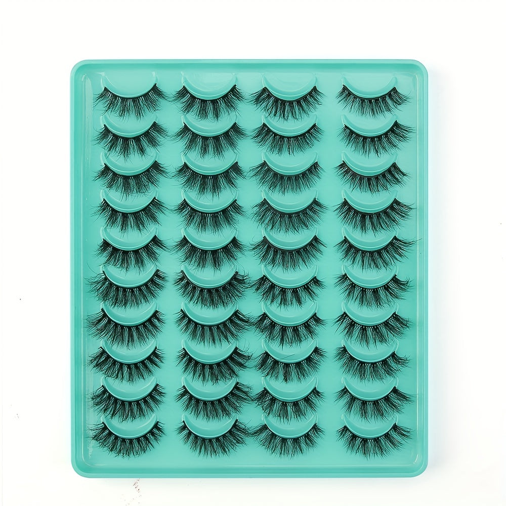 20 Pairs Mixed Pack Natural Thick False Eyelashes 3D Faux Mink Lashes