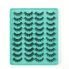 20 Pairs Mixed Pack Natural Thick False Eyelashes 3D Faux Mink Lashes