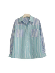 Stripe Print Shirt & Drawstring Shorts Set