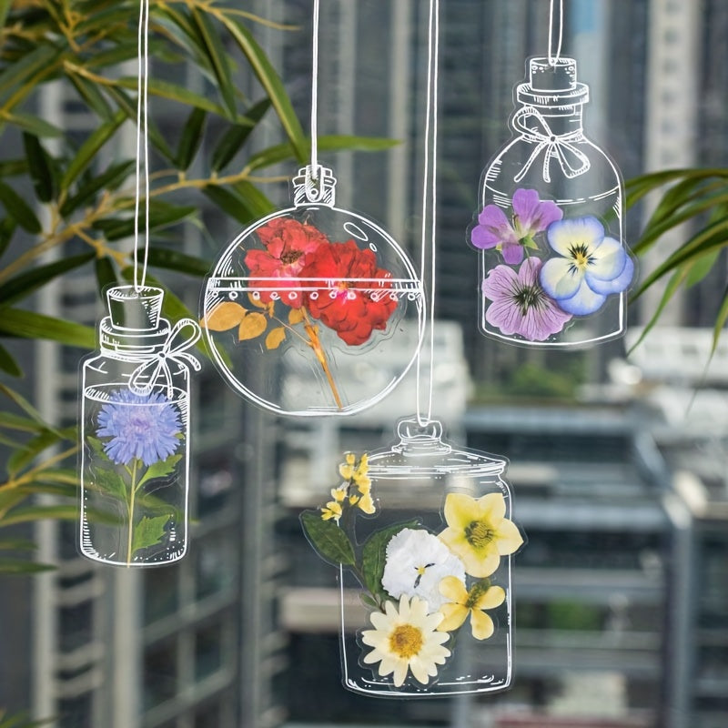 10pcs Transparent Wishing Bottle Dried Flower Bookmark DIY Decoration Gift
