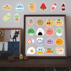 50pcs Cream Style Food Graffiti Stickers for Laptop Helmet Water Cup