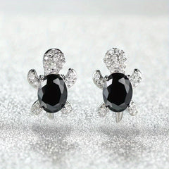 Turtle Zircon Stud Earrings for Women Girls