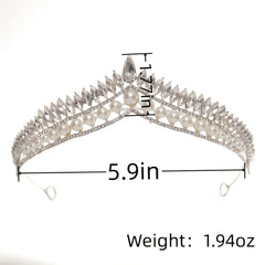Pearl Wedding Tiara Silver Bridal Tiara Pearl Wedding Crown Romantic