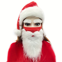 Christmas Mask Red Cotton Beard Mask Holiday Santa Character Decorative