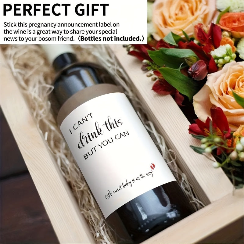 6pcs Funny Pregnancy Wine Labels, Perfect for Pregnancy Announcements