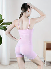 Ribbed Sports Cami Romper Butt Lifting Fitness Bodysuit