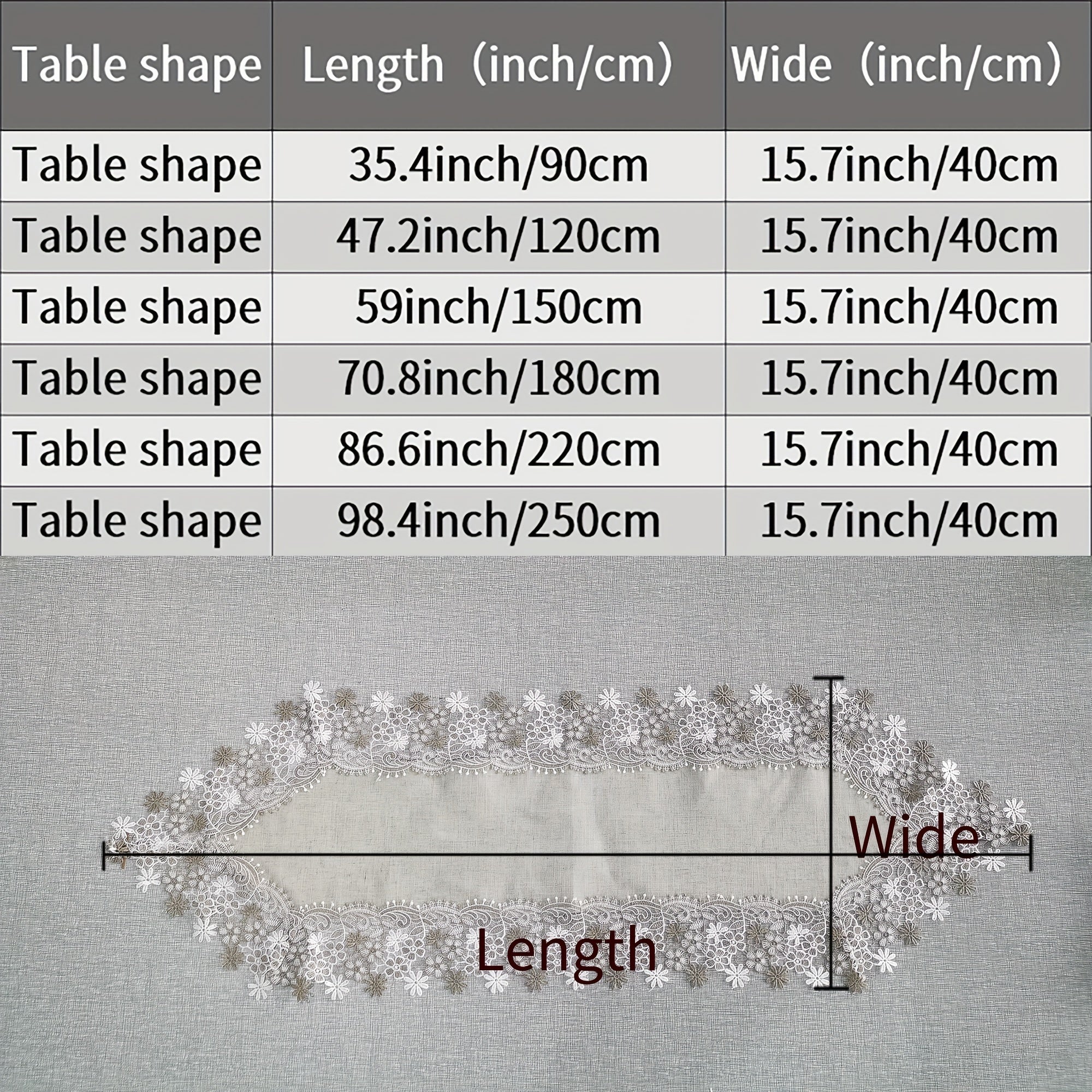 Linen Embroidery Lace Table Runner for Holidays