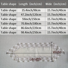 Linen Embroidery Lace Table Runner for Holidays