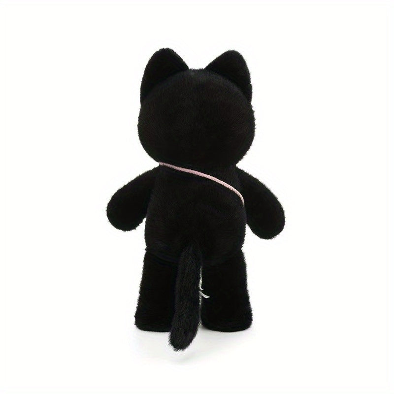 Cute Kitten Plush Toy Fish Backpack with Bow Tie
